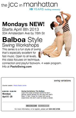 jcc dance workshop Balboa