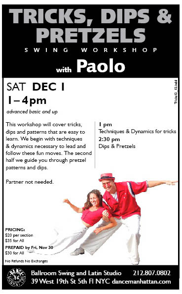 dips, tricks and pretzels swing workshop paolo